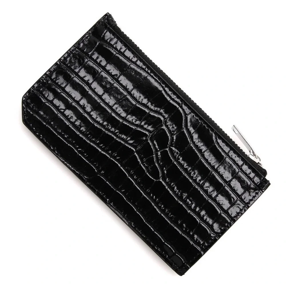 Saint Laurent Black Crocodile-Embossed Wallet